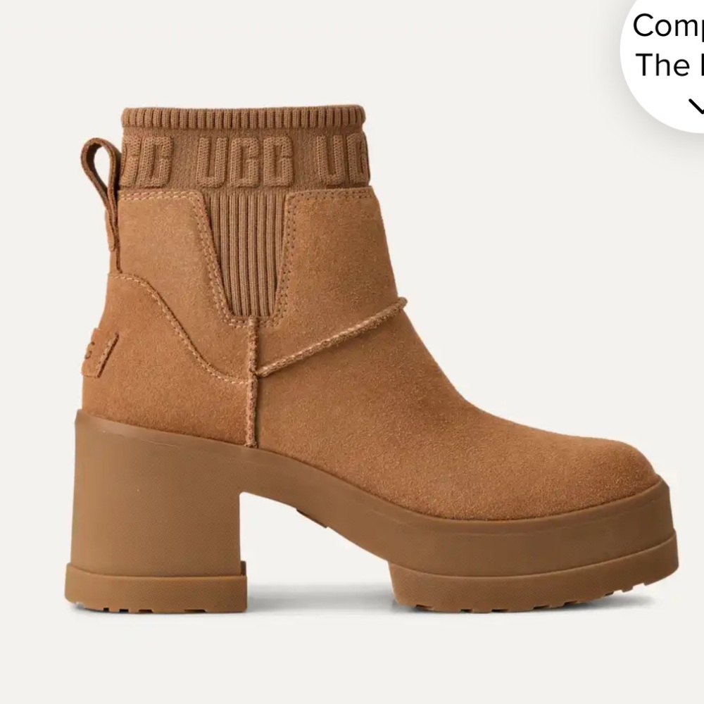 UGG Chestnut Suede Platform Ankle Boot